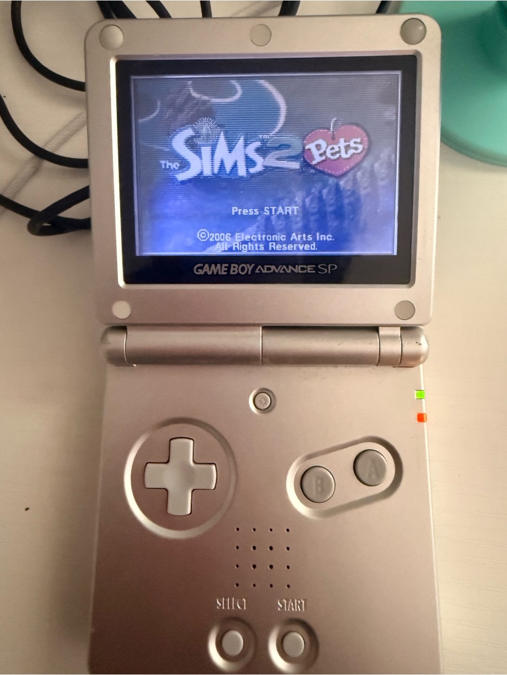 Nintendo Game Boy Advance SP - Silver Handheld Console and 2 games
